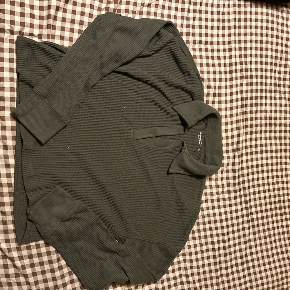 Abercrombie & Fitch Olive Ribbed Polo size small